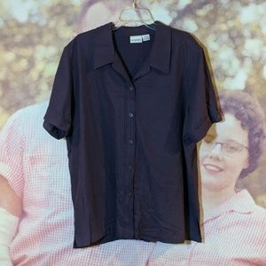 Washable silk purple button up blouse